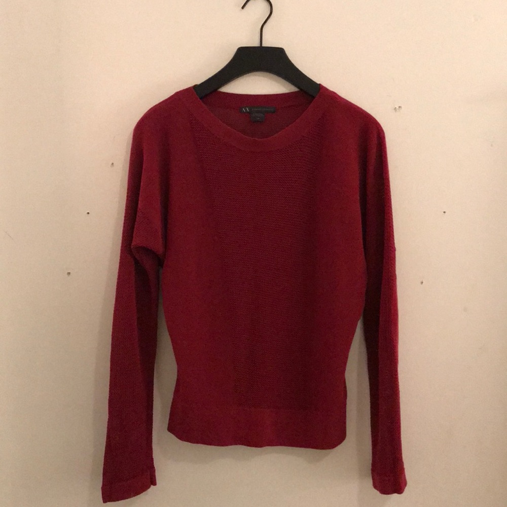Armani Exchange red knit sweater