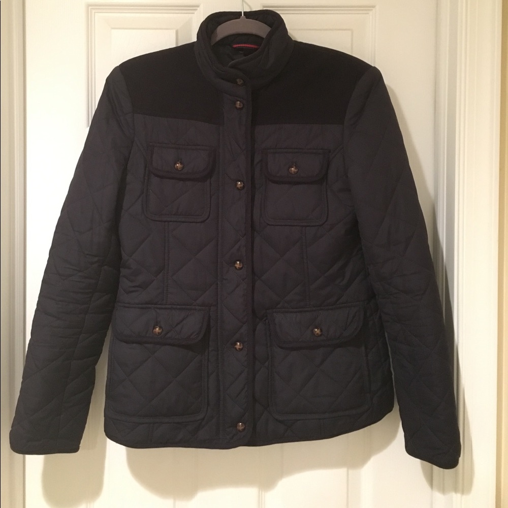 Navy field jacket with elbow patches Medium Weight