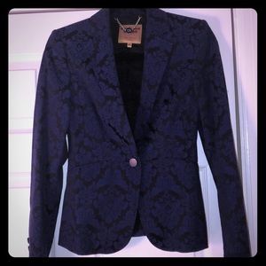 Ted Baker Blue and Black Brocade Jacket Size 0