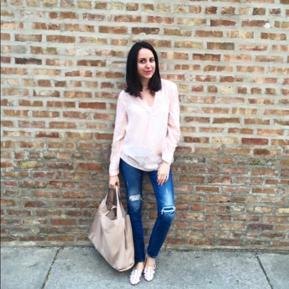 Pink burnout floral top
