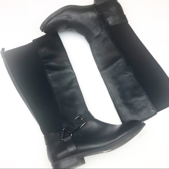 Arturo Chiang Shoes - Arturo Chiang Black Leather & Fabric Riding Boots.