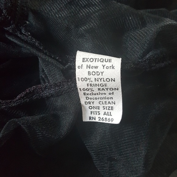 Black Fringe Detailed Sheer Pajama Top - Picture 4 of 4