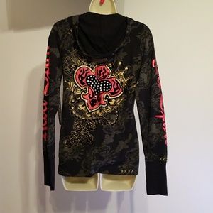 Rebel Spirit Embellished Hooded Long Sleeve