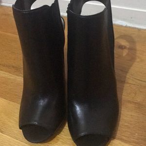 Black Vince Camuto open toe booties