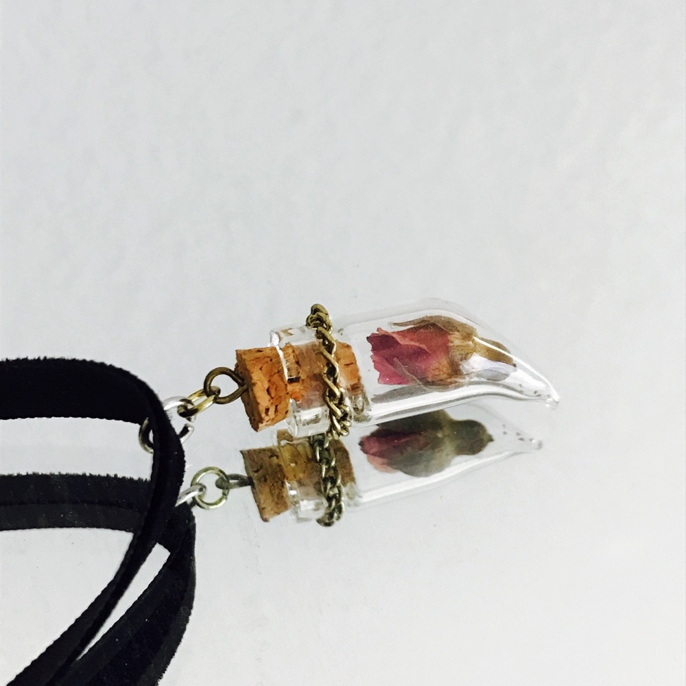 Beauty and the beast rose choker