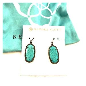 Kendra Scott Turquoise and Gunmetal Dani Earrings