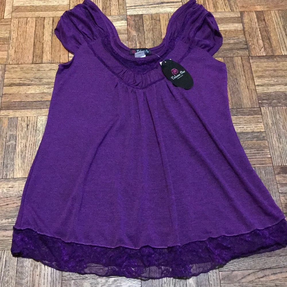 Volume One Knit Lace Top Size L