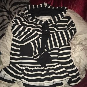 ◼️▪️Kate Spade▪️◼️ black/white striped hoodie XXS