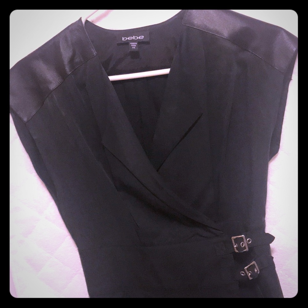 Bebe classy dark grey wrap style dress