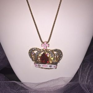 Betsy Johnson Crown Necklace