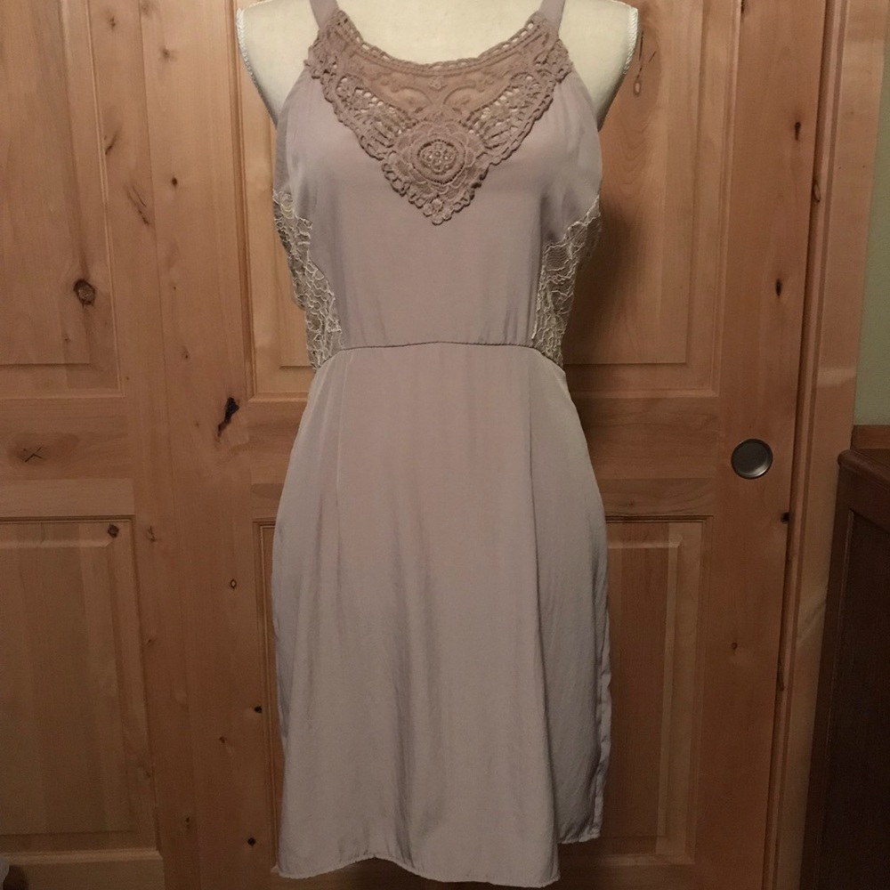 Taupe open back Dress