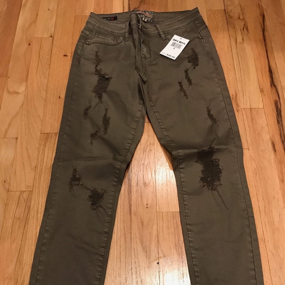 Hot Kiss Junior's Army Green Jeans