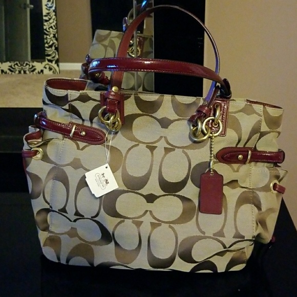 Coach Handbags - Coach Signature Collette North South Tote Handbag 