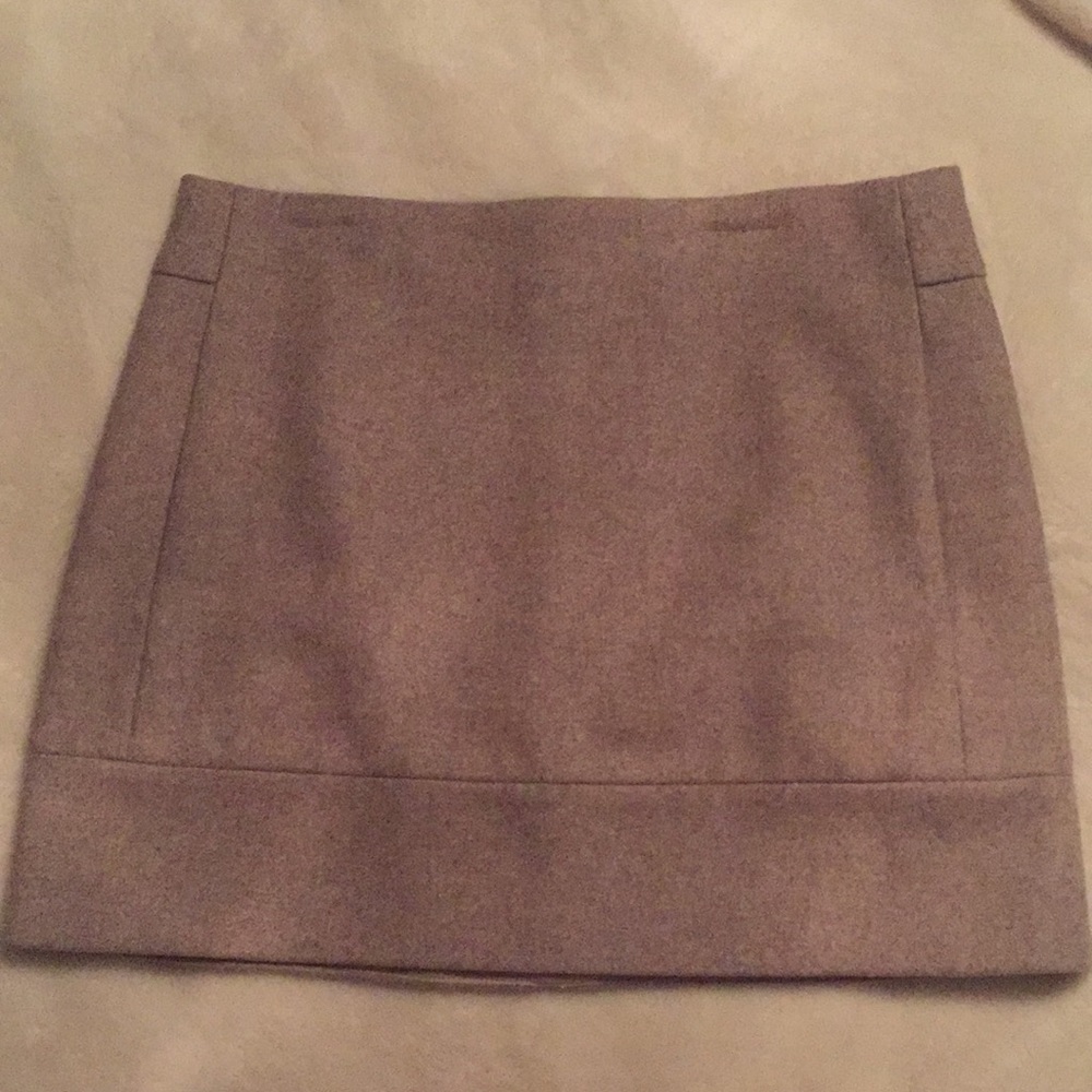 J. Crew Tan/beige wool mini skirt.