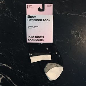 American Apparel Sheer Polka Dot Sock White/Black