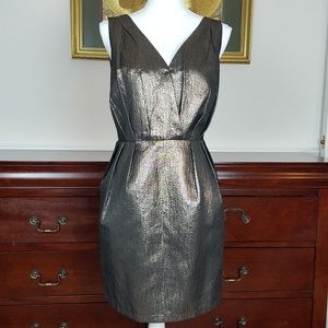 Bronze Metallic Vestique V Style Dress Sz Large