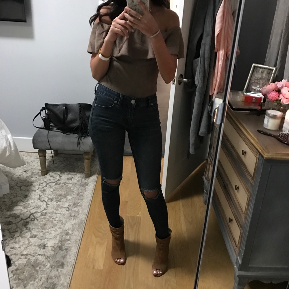 Suede brown bodysuit
