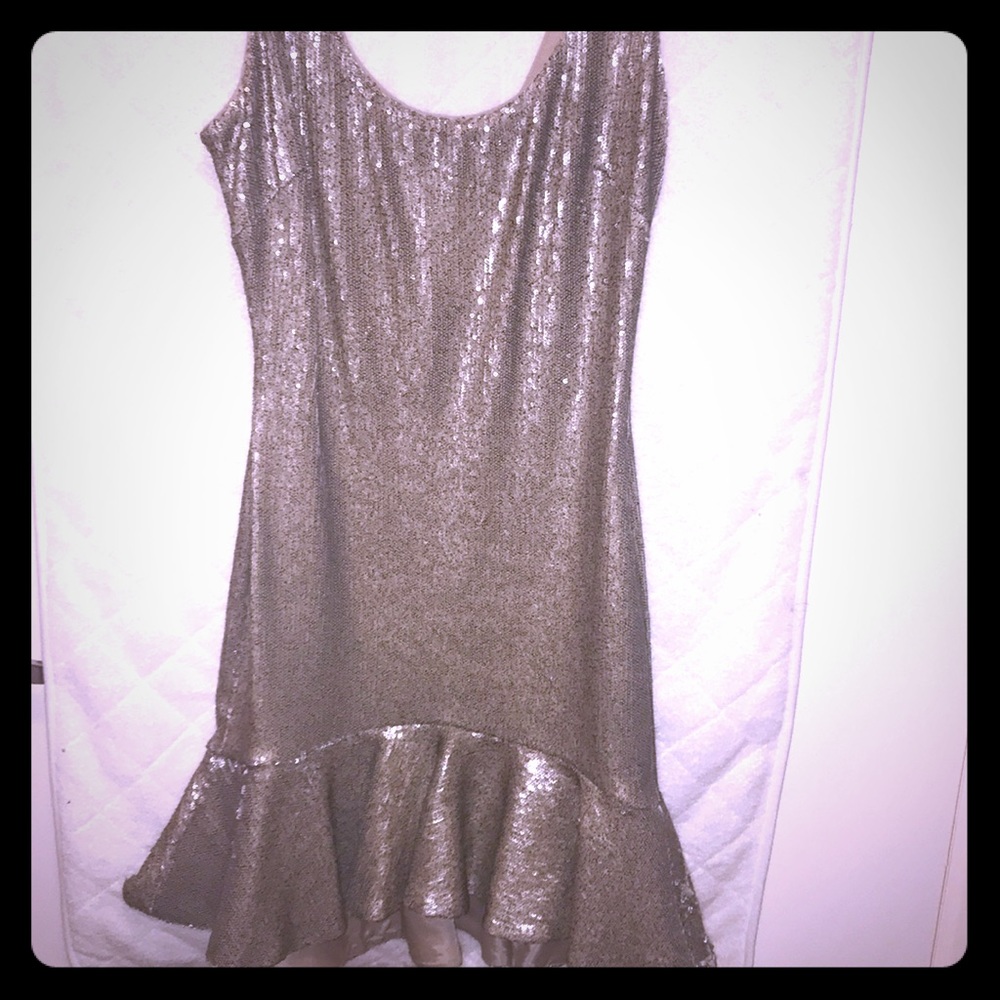 Bebe sequin mini dress slightly flared bottom