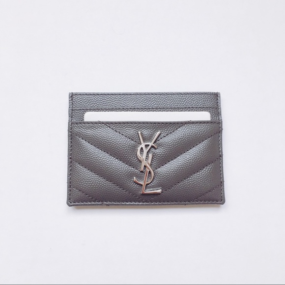 Saint Laurent Gray Monogram card case holder - Picture 5 of 8