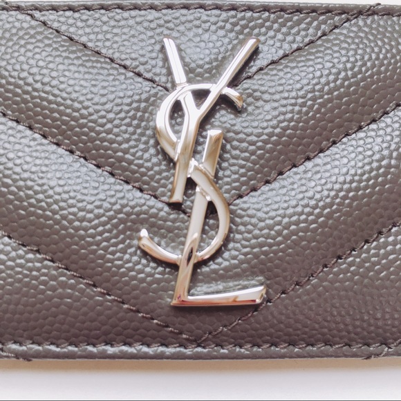 Saint Laurent Gray Monogram card case holder - Picture 6 of 8