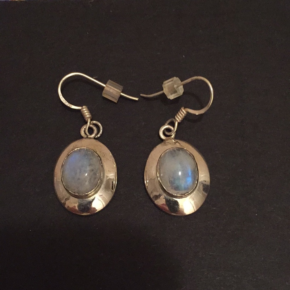 925 Silver Moon Stone Earrings