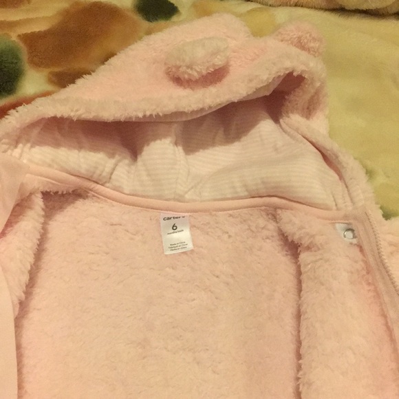 Carter's One Piece Hooded Baby Sherpa Size 6 mo NWT - Picture 3 of 4