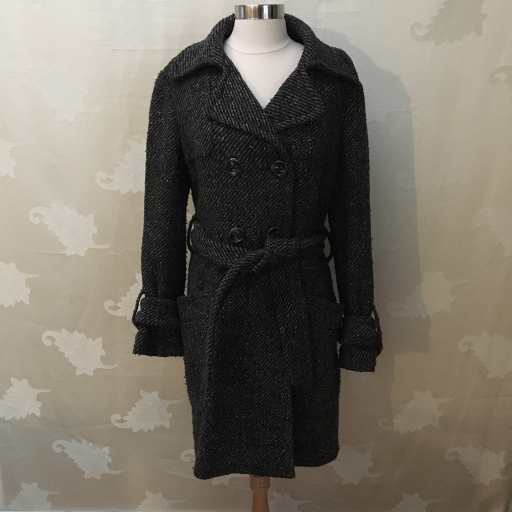 United Colors of Benetton Tweed Herringbone Coat