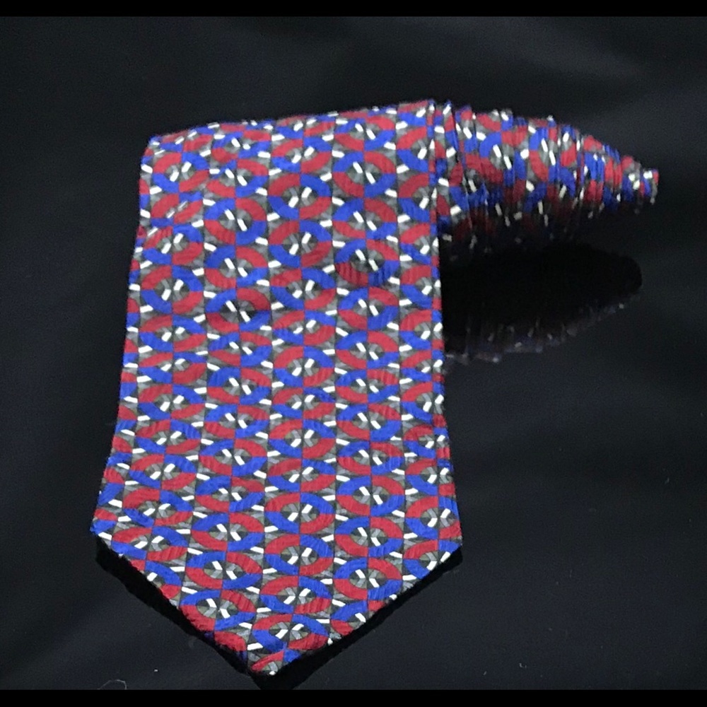 RON CHERESKIN Men's Tie Polka Dot Lattice Grid tie
