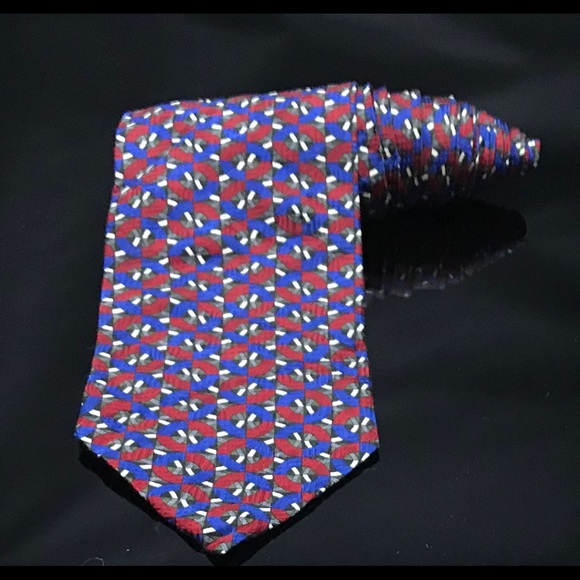 RON CHERESKIN Men's Tie Polka Dot Lattice Grid tie - Picture 1 of 7