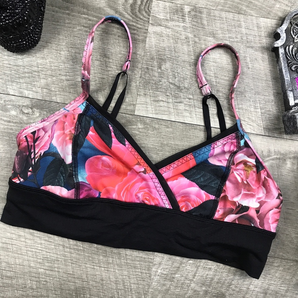 Lululemon Pink Floral bralette sport bra