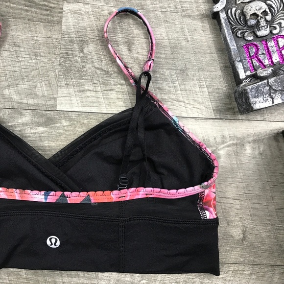 Lululemon Pink Floral bralette sport bra - Picture 3 of 6