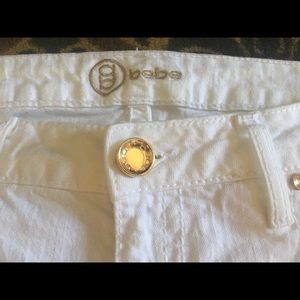 Bebe White highlighted with Gold Jeans