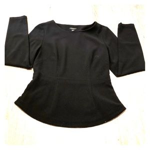 Black long sleeve peplum shirt