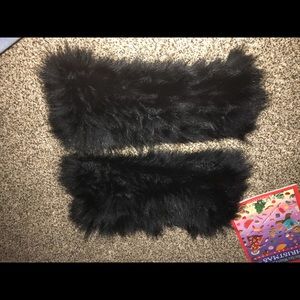 Real fox fur leg warmers