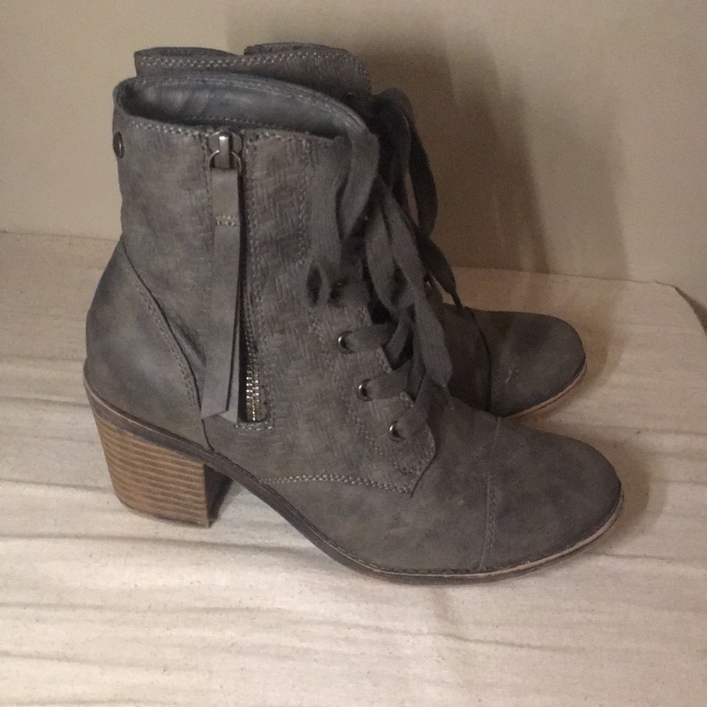 High heel combat boots