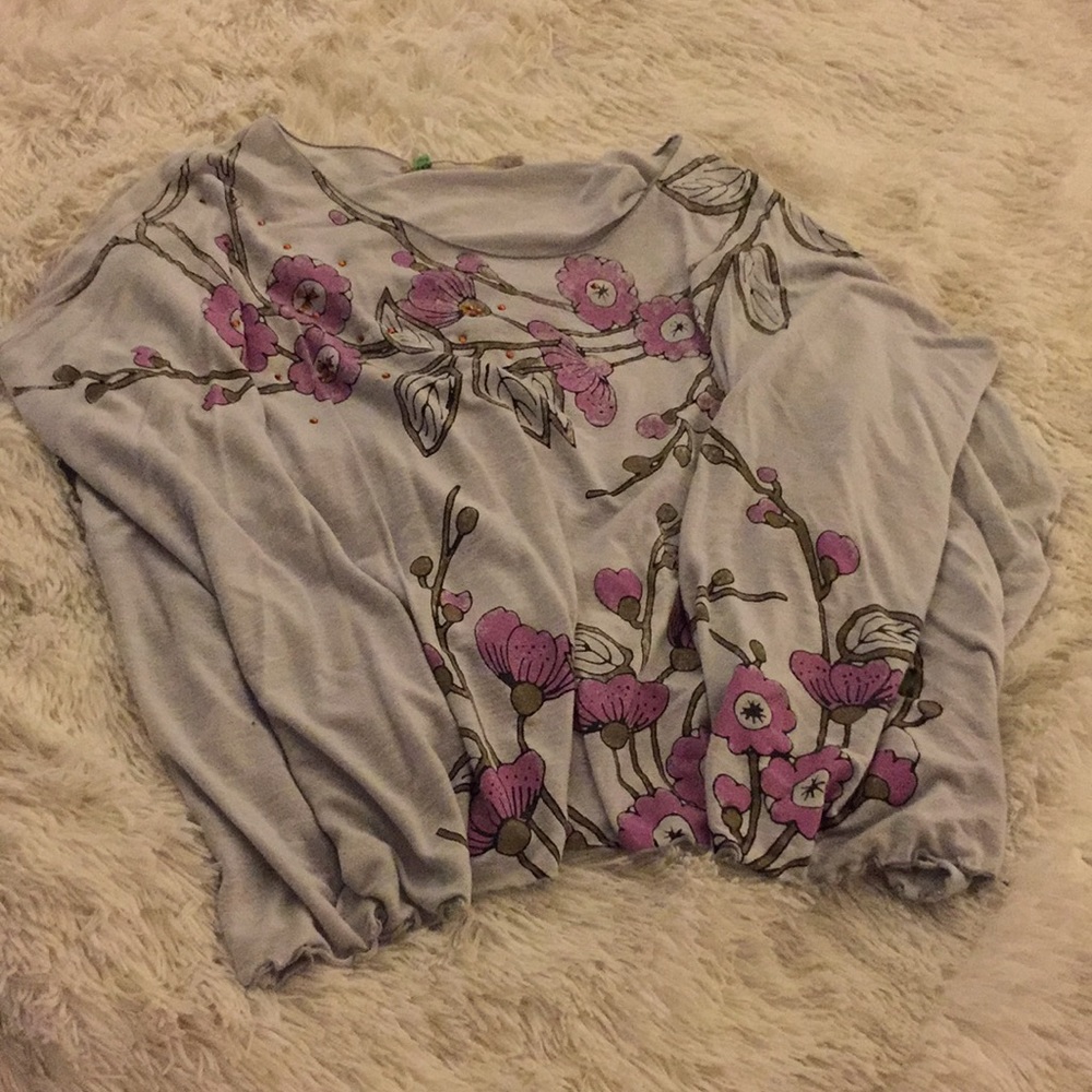 Weird cool comfy poncho flowers and jewels airy