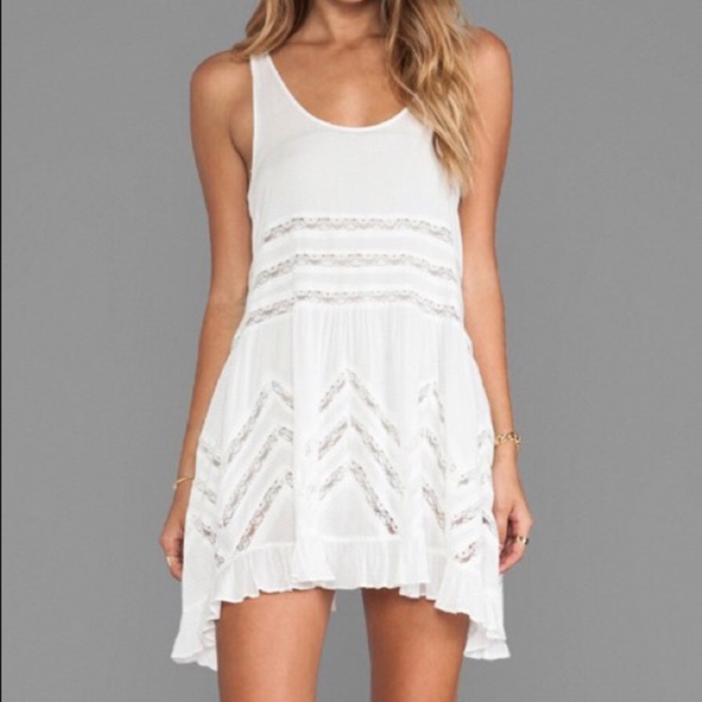 Free People White Trapeze Dress