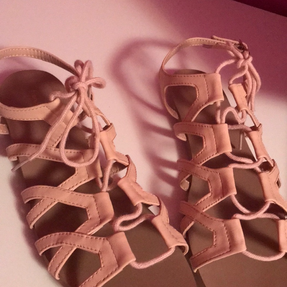 Lace up Francescas pink flat