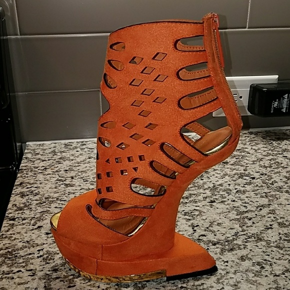 Privileged orange high heels - Picture 3 of 5