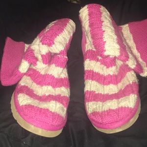 Ugg pink and white sweater boots