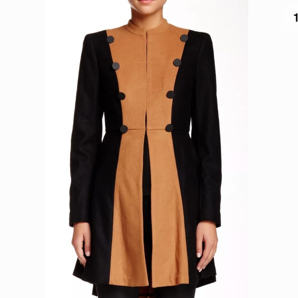 Alice Olivia Cohen Flared Wool Military Jacket XS
