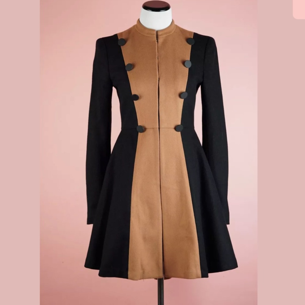 Alice Olivia Cohen Flared Wool Military Jacket XS