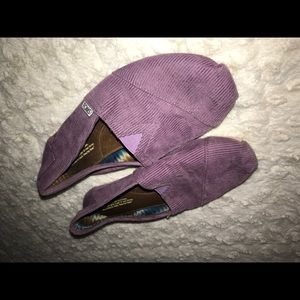 Purple corduroy Toms.