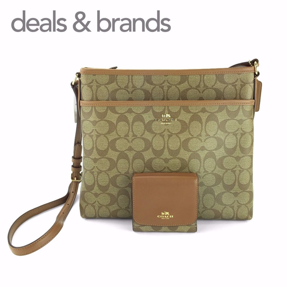 NWT COACH File Crossbody & Small Wallet Signature