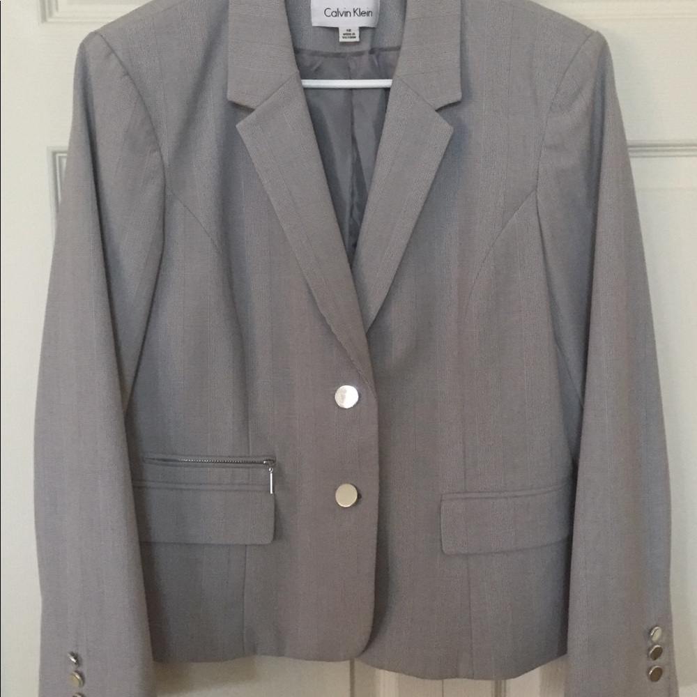 EUC Calvin Klein Sz 12 Grey Career Jacket