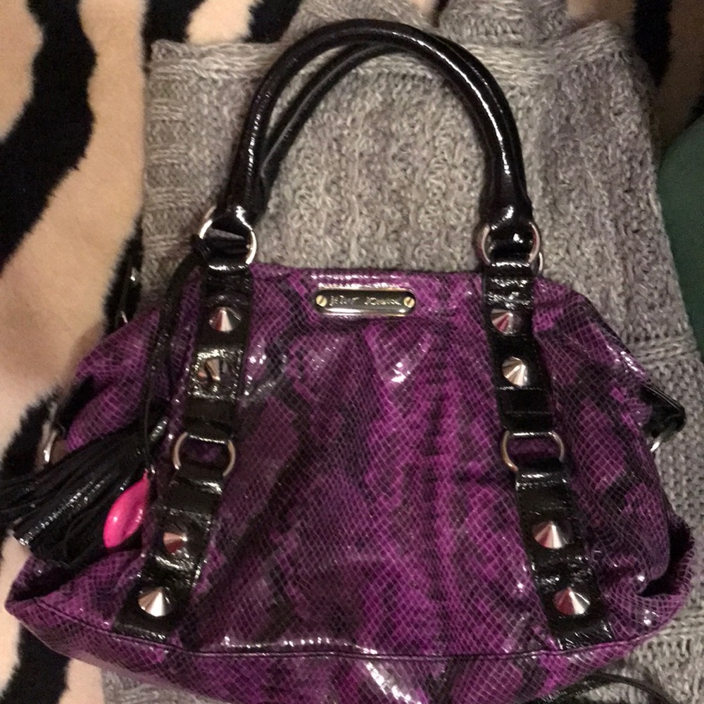 Betsey Johnson Purple Snake skin mini shoulder bag