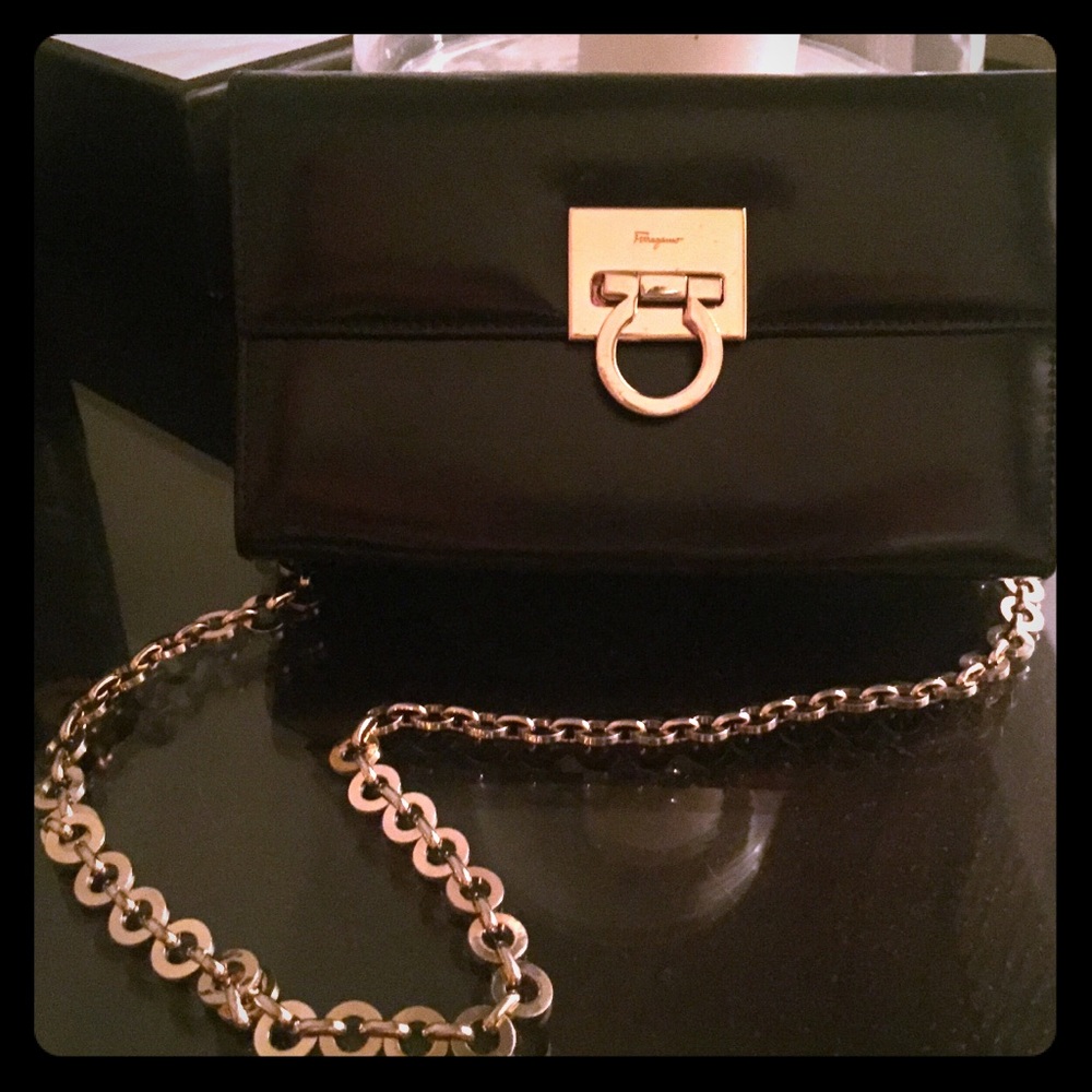 Ferragamo leather bag, shoulder, clutch, crossbody