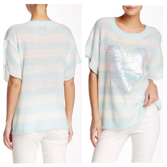 WILDFOX Bridgitte Lake House Sequined Sweater Tee - Picture 2 of 8