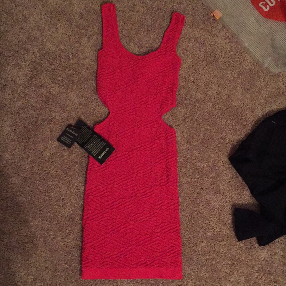 Brand new pink bodycon cut out Bebe dress