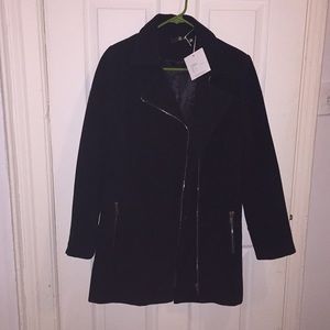 Missguided Faux Wool Biker Coat
